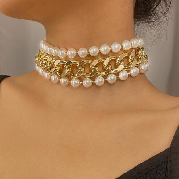 Women's Layered Chain Cuban Link Necklaces Chain Fashion Jewelry Stylish To Wear - Picture 5 of 7